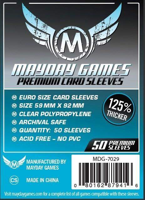 Mayday Games Premium Euro Card Sleeves 59mm x 92mm (50) MDG7029