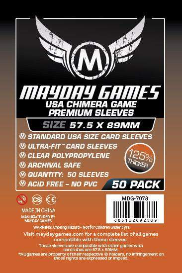 Mayday Games Premium USA Chimera Card Sleeves 57.5mm x 89mm Dark Orange (50) MDG7078