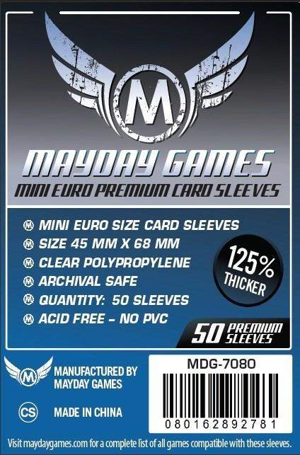 Mayday Games Premium Mini Euro Card Sleeves 45mm x 68mm Dark Blue (50) MDG7080