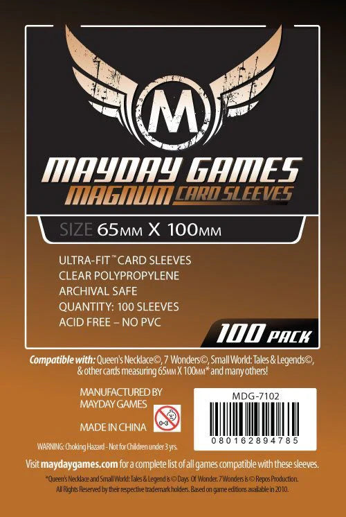 Mayday Games Card Sleeves 65mm x 100mm Magnum Copper (100) MDG7102